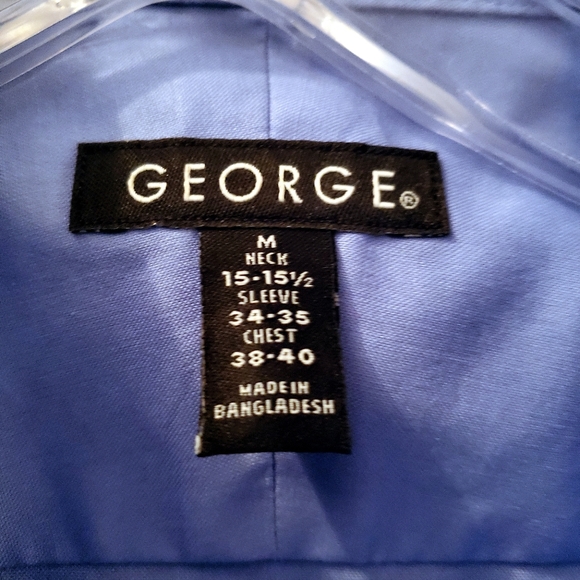 George Men's Button Down Blue Shirt 15-15 1/2 34-35 - Picture 6 of 6